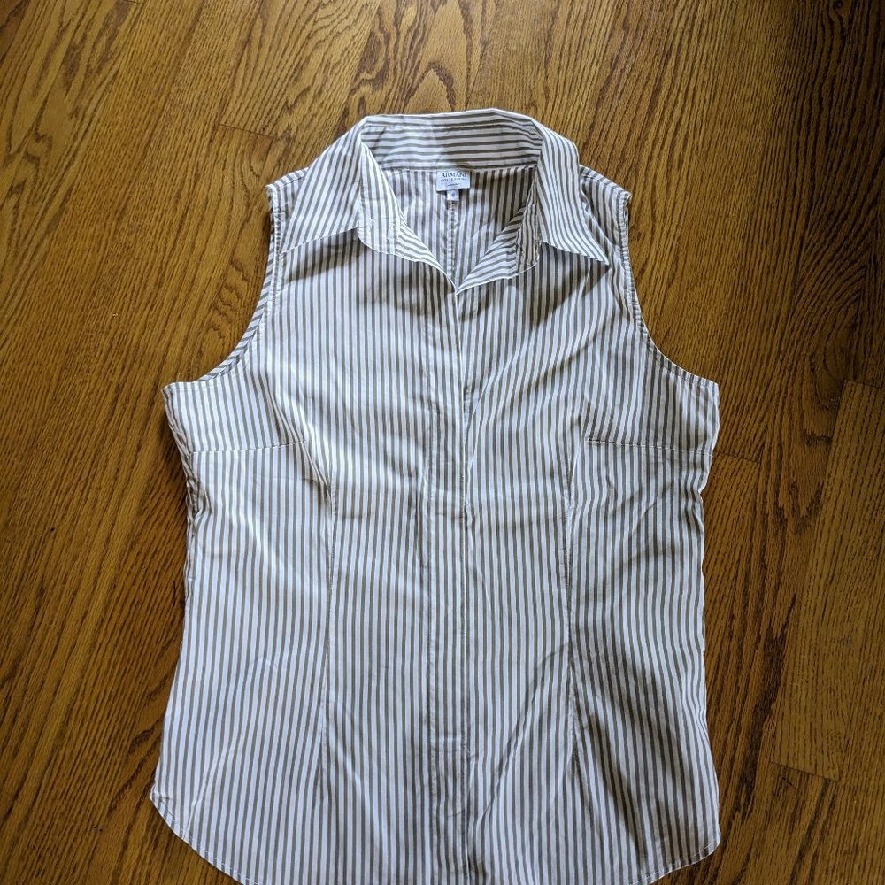 Armani Collezioni Striped Sleeveless Top Size 12